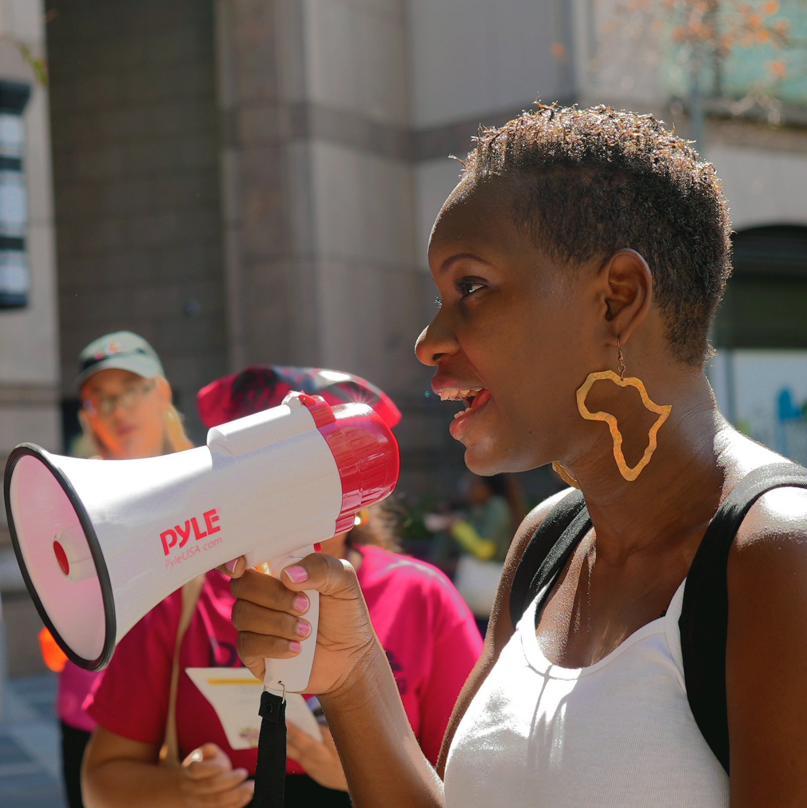 Young climate activists taking part in a peaceful protest